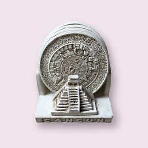 Riviera Maya Mexico Mayan Calendar Set Of 6 Coasters With Holder Cancun Mexico